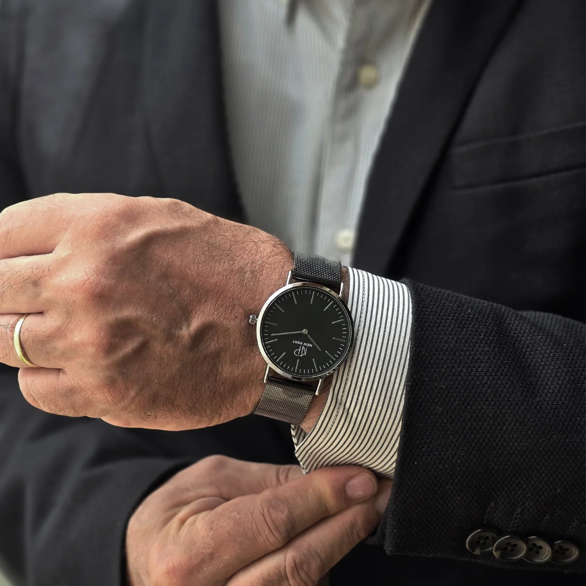 Relogio de Pulso Masculino Analogico Pulseira Preto 40mm Preto 4