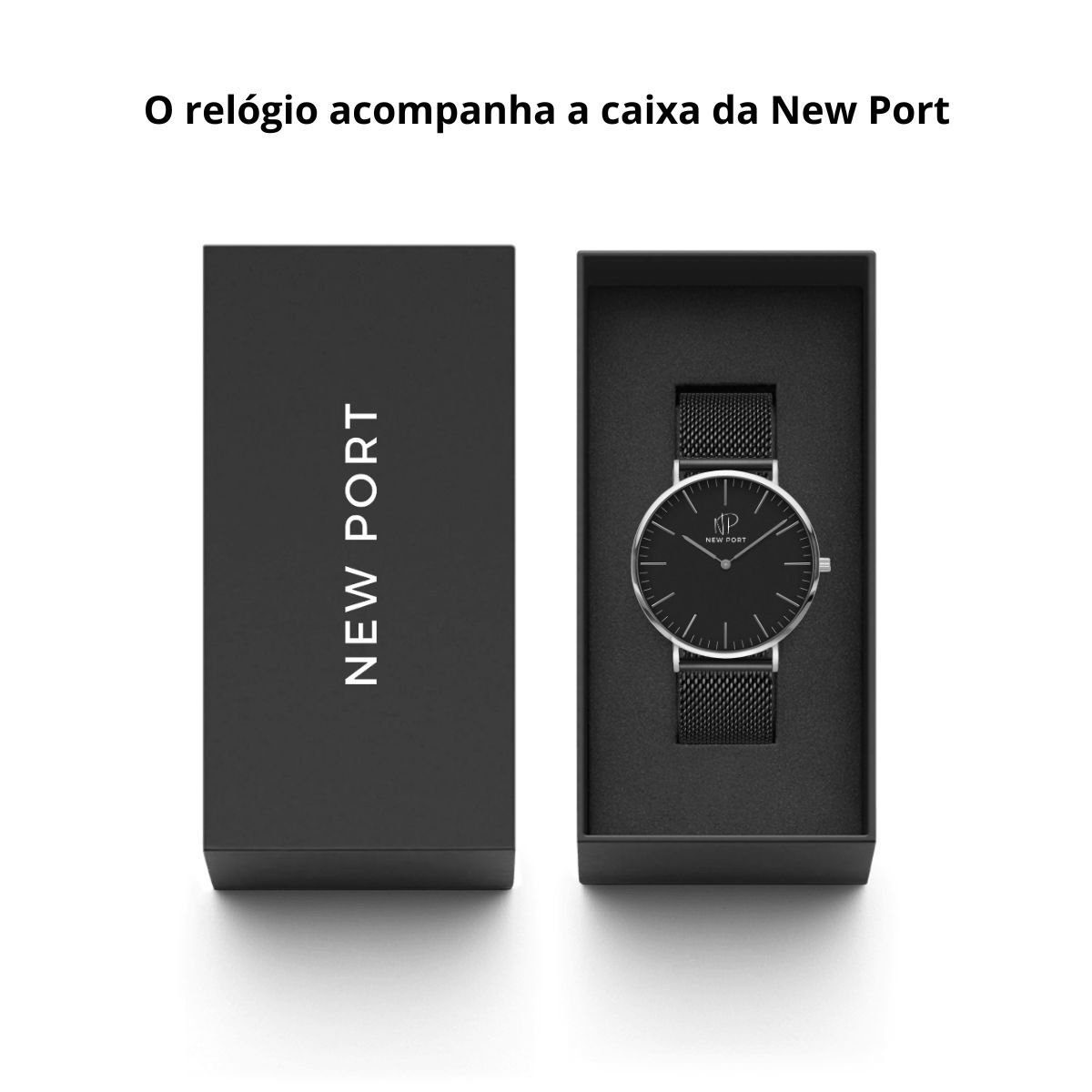 Relogio de Pulso Masculino Analogico Pulseira Preto 40mm Preto 8