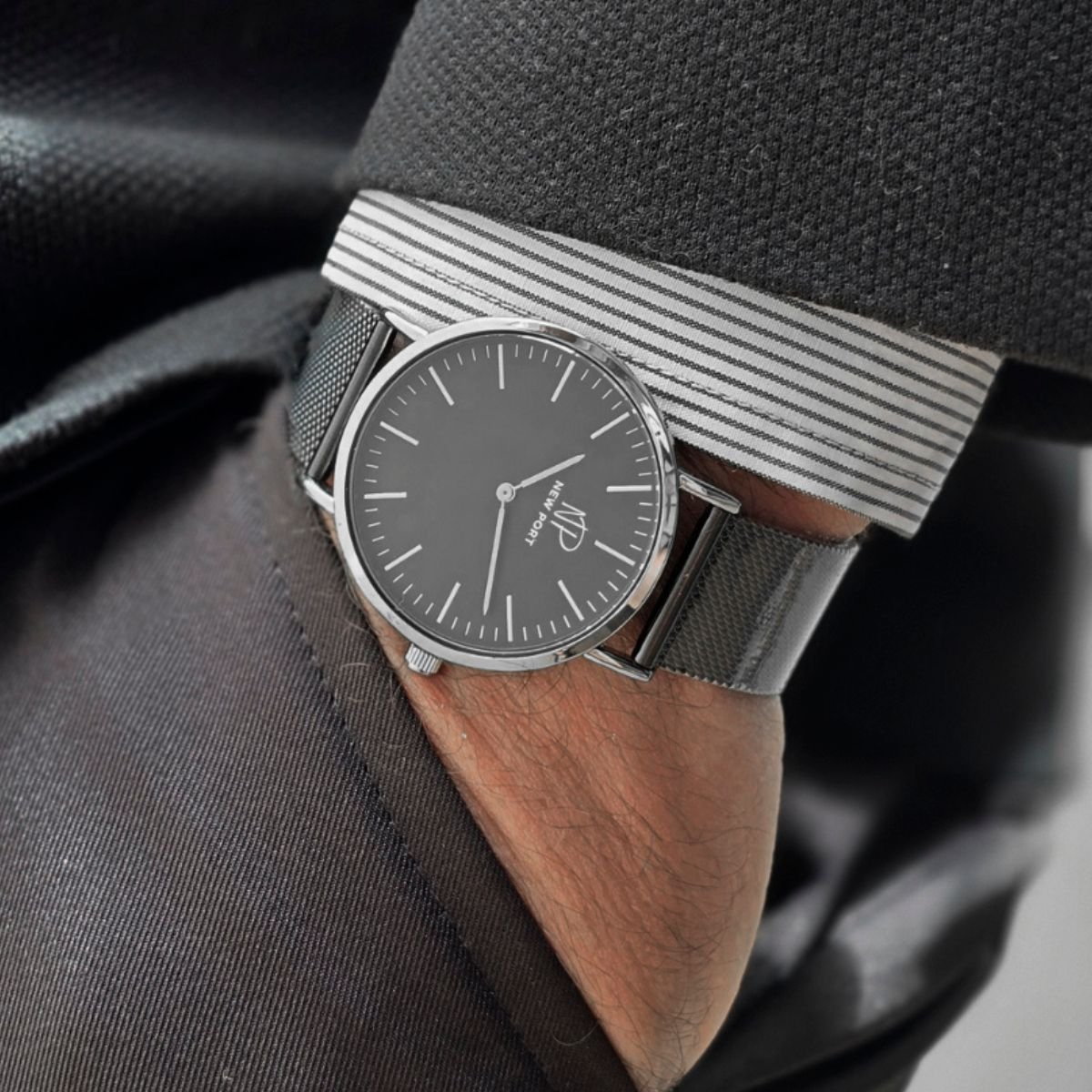 Relogio de Pulso Masculino Analogico Pulseira Preto 40mm