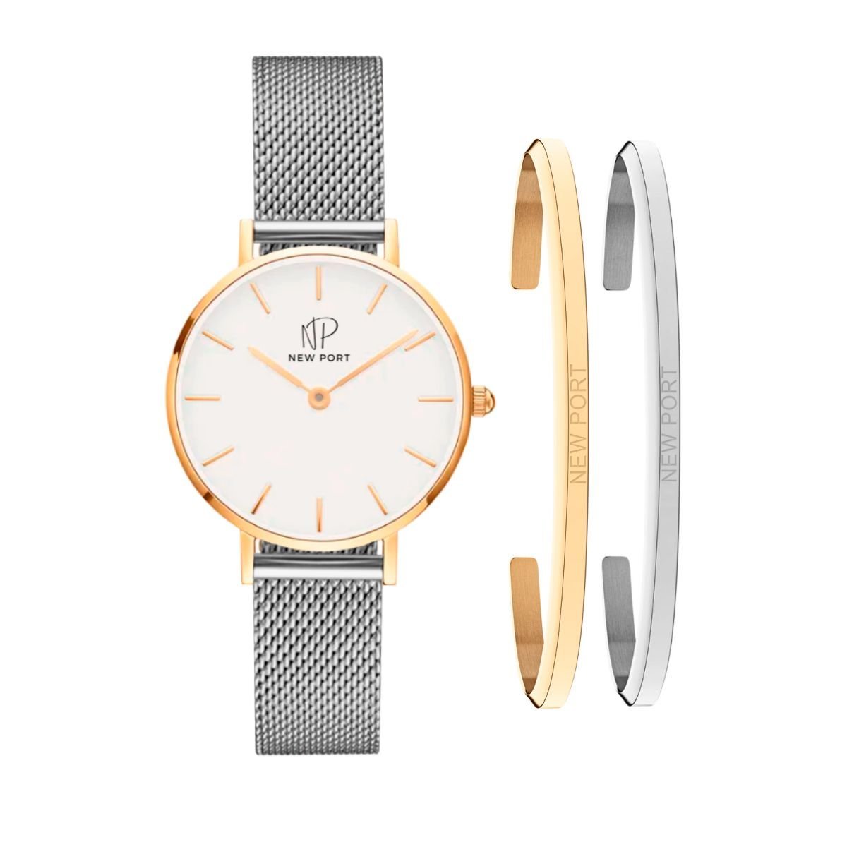 Relogio Feminino Analogico Minimalista 32mm + 2 Braceletes