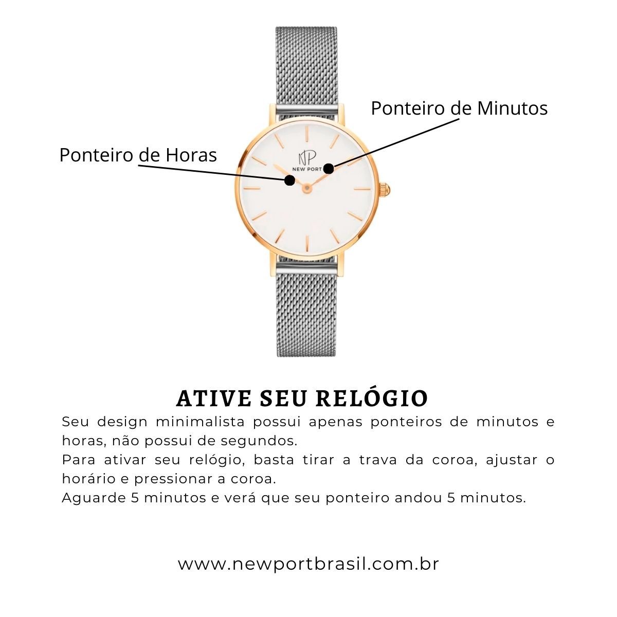 Relogio Feminino Analogico Minimalista 32mm + 2 Braceletes Dourado/ Prata 5
