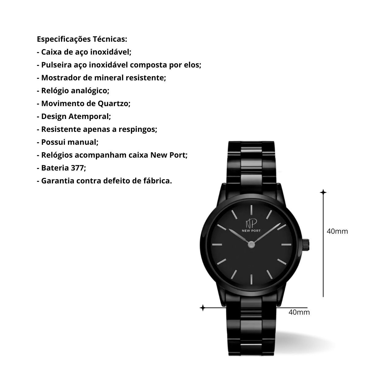Relogio Masculino De Pulso Analogico Casual + Carteira Couro Preto 3