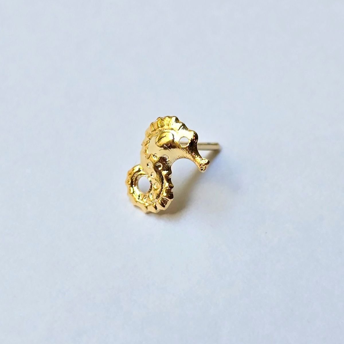 Brinco Banhado a Ouro 18k Feminino Cavalo Marinho Dourado Dourado 4