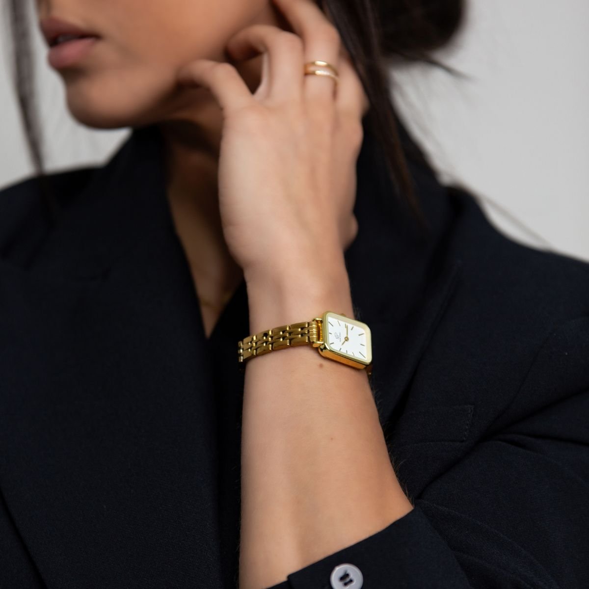 Relogio Feminino Quadrado Dourado Casual Delicado New Port Dourado 2