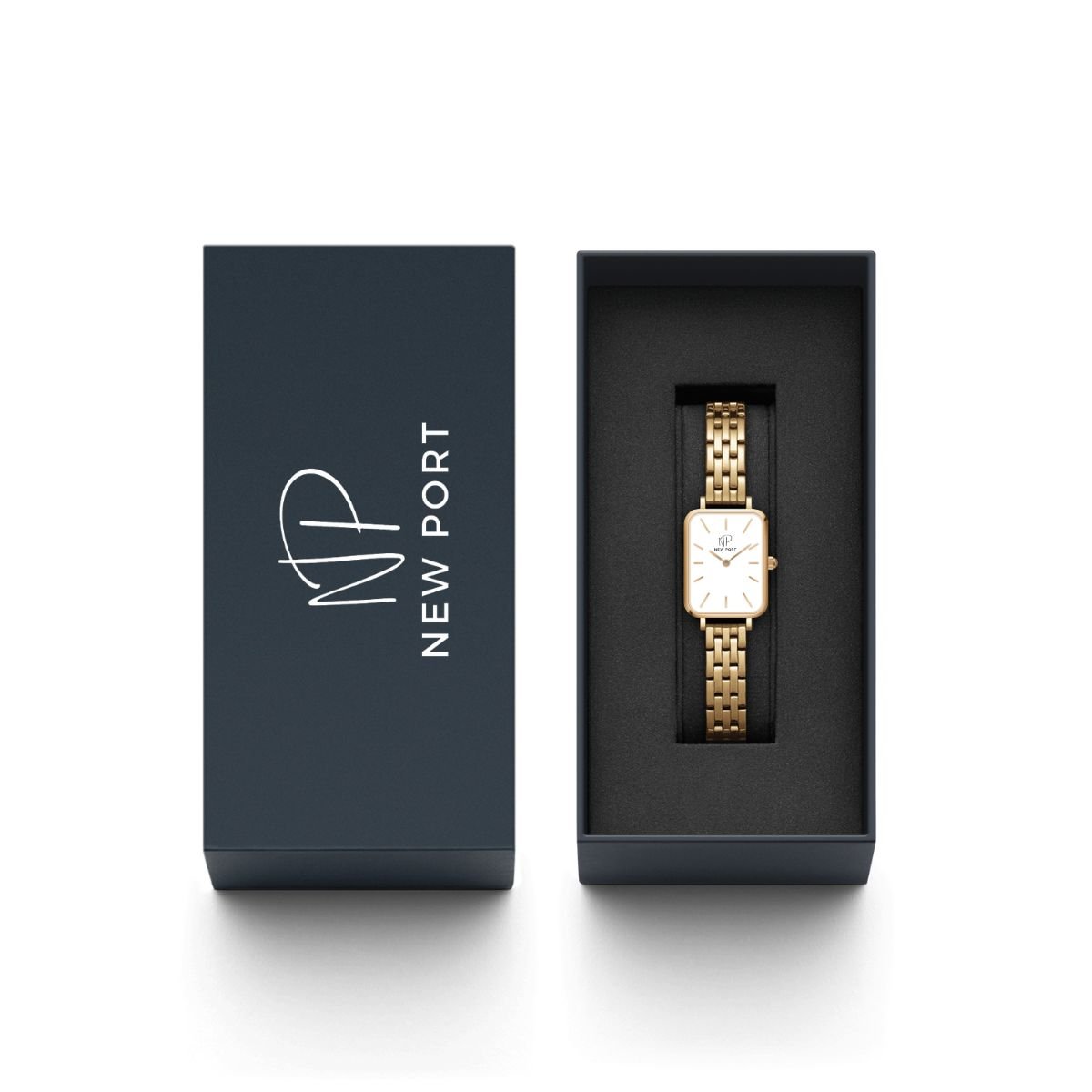 Relogio Feminino Quadrado Dourado Casual Delicado New Port Dourado 8