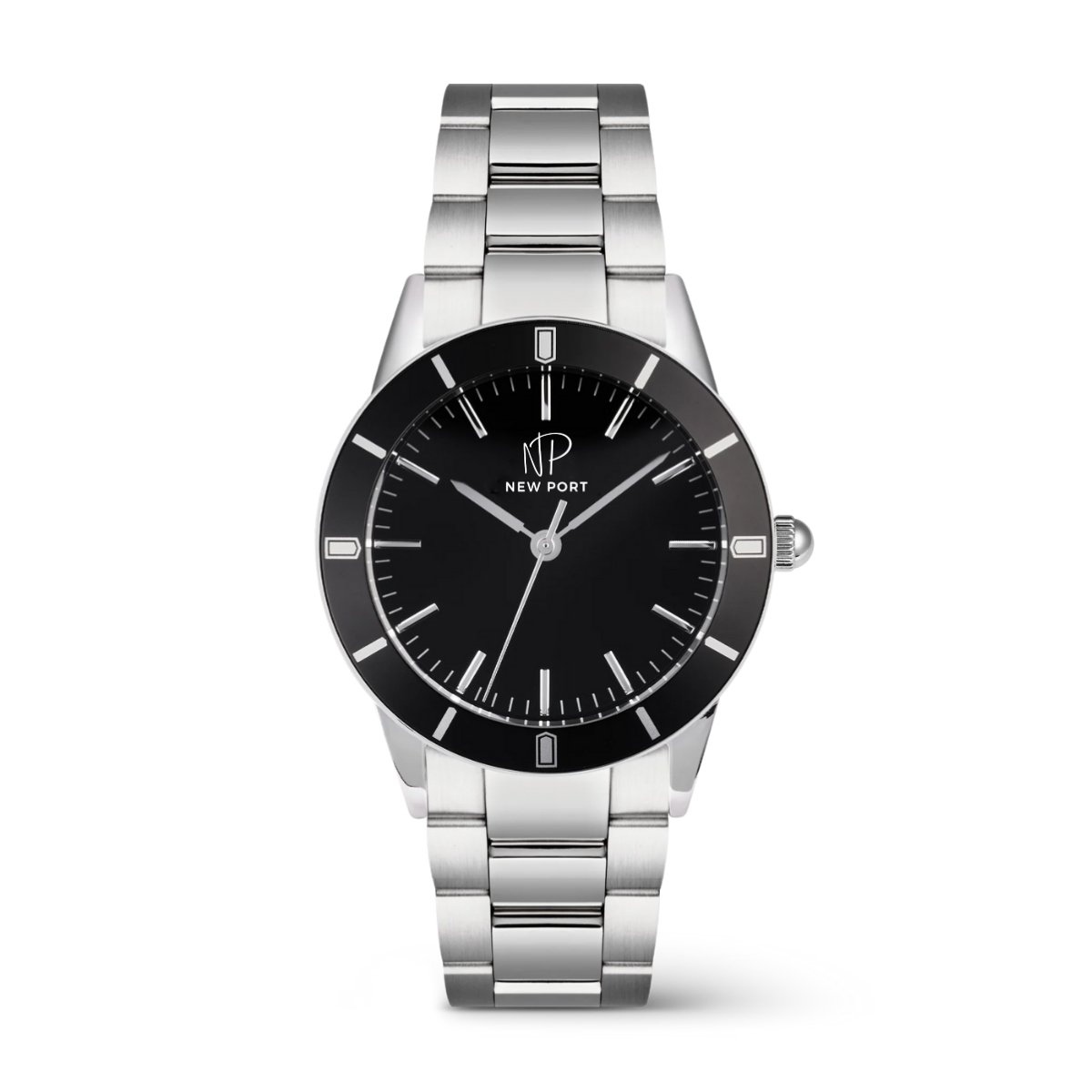 Relogio Masculino Preto Elegante Casual Analogico New Port