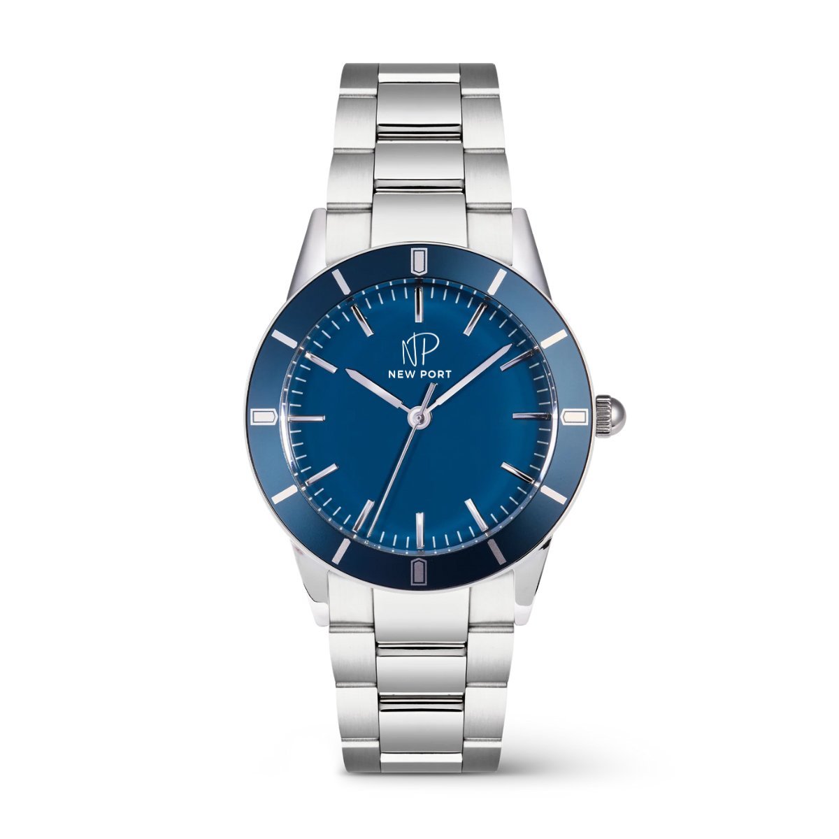 Relogio Masculino Azul Elegante Casual Analogico Robusto New Port