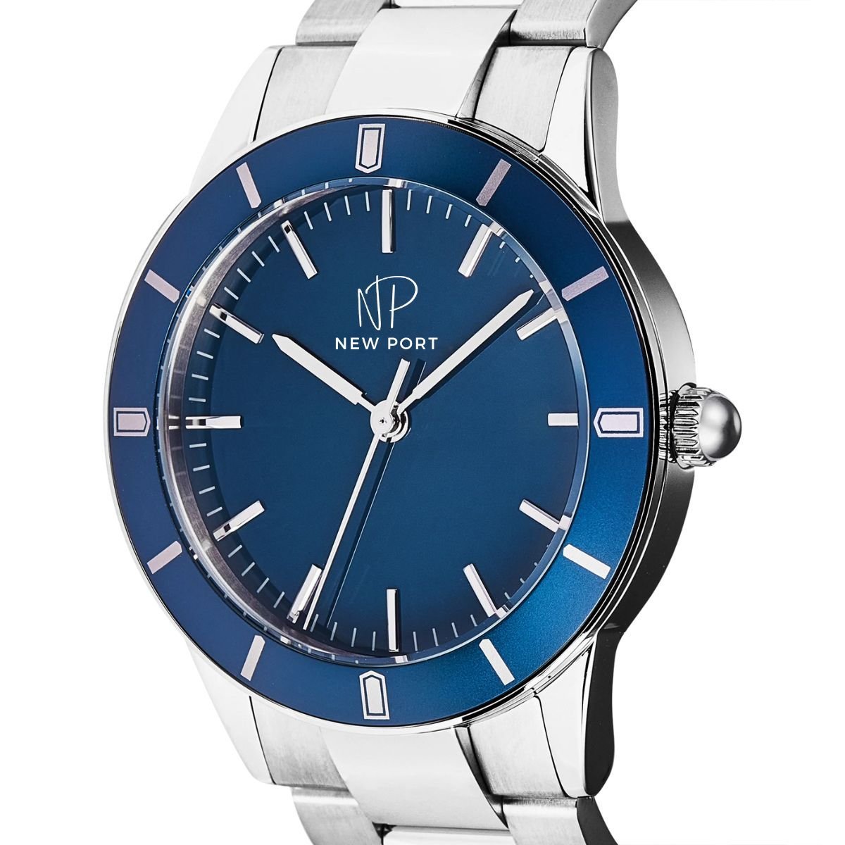 Relogio Masculino Azul Elegante Casual Analogico Robusto New Port Azul 6