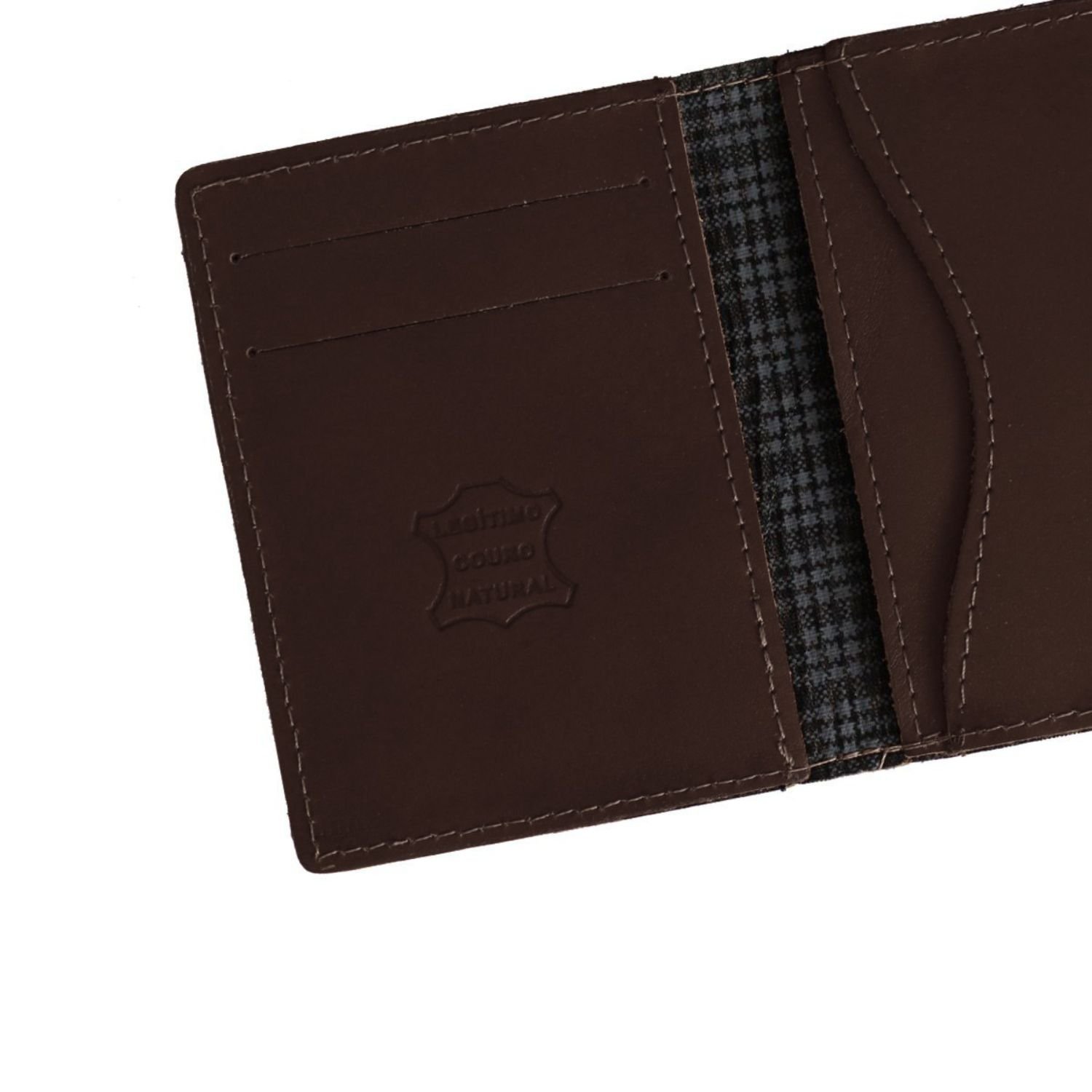 Carteira Masculina de Couro Casual Porta Cartao New Port Luxo Marrom Marrom 5