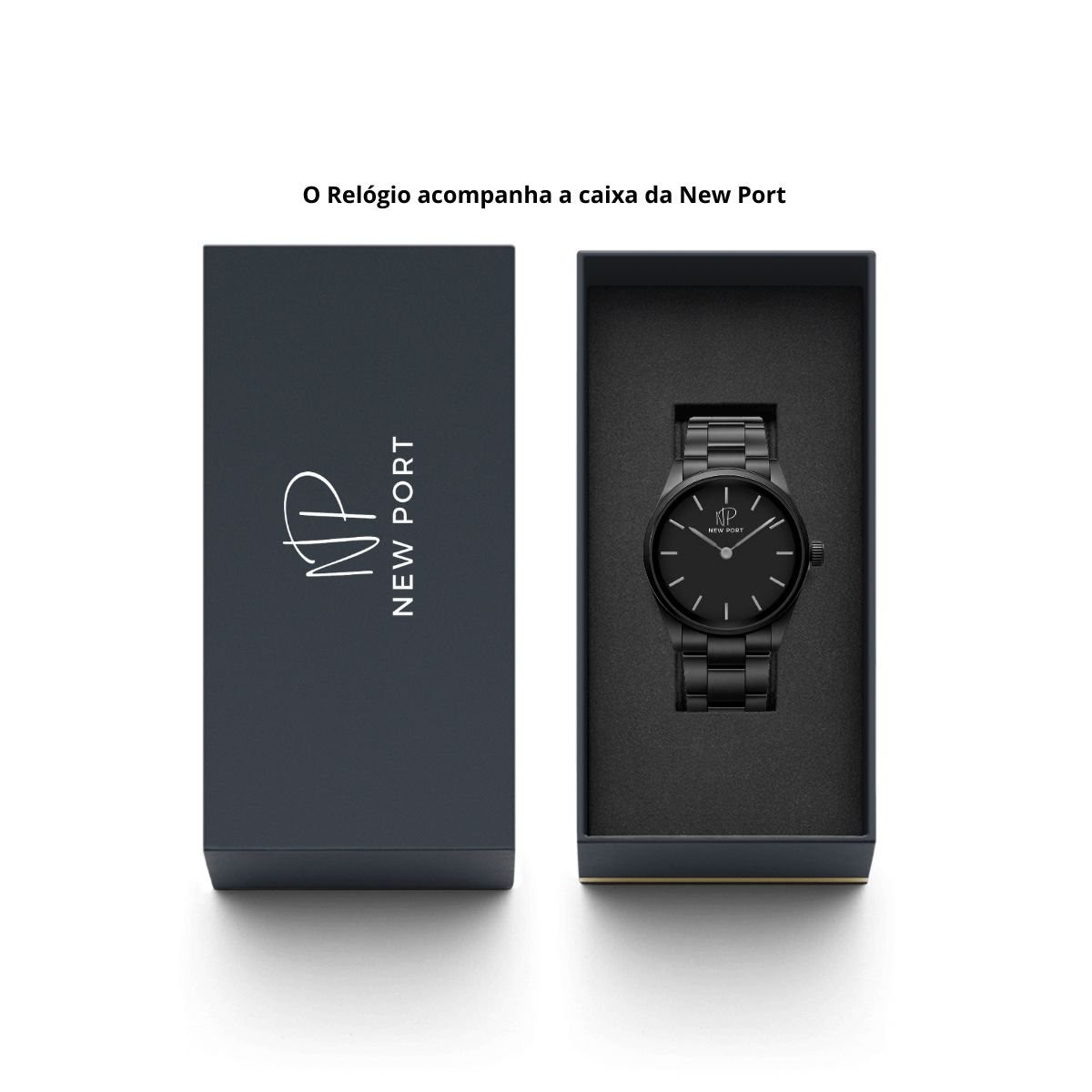 Relogio Masculino Casual Elegante Robusto Analogico New Port Marrom/Preto 8
