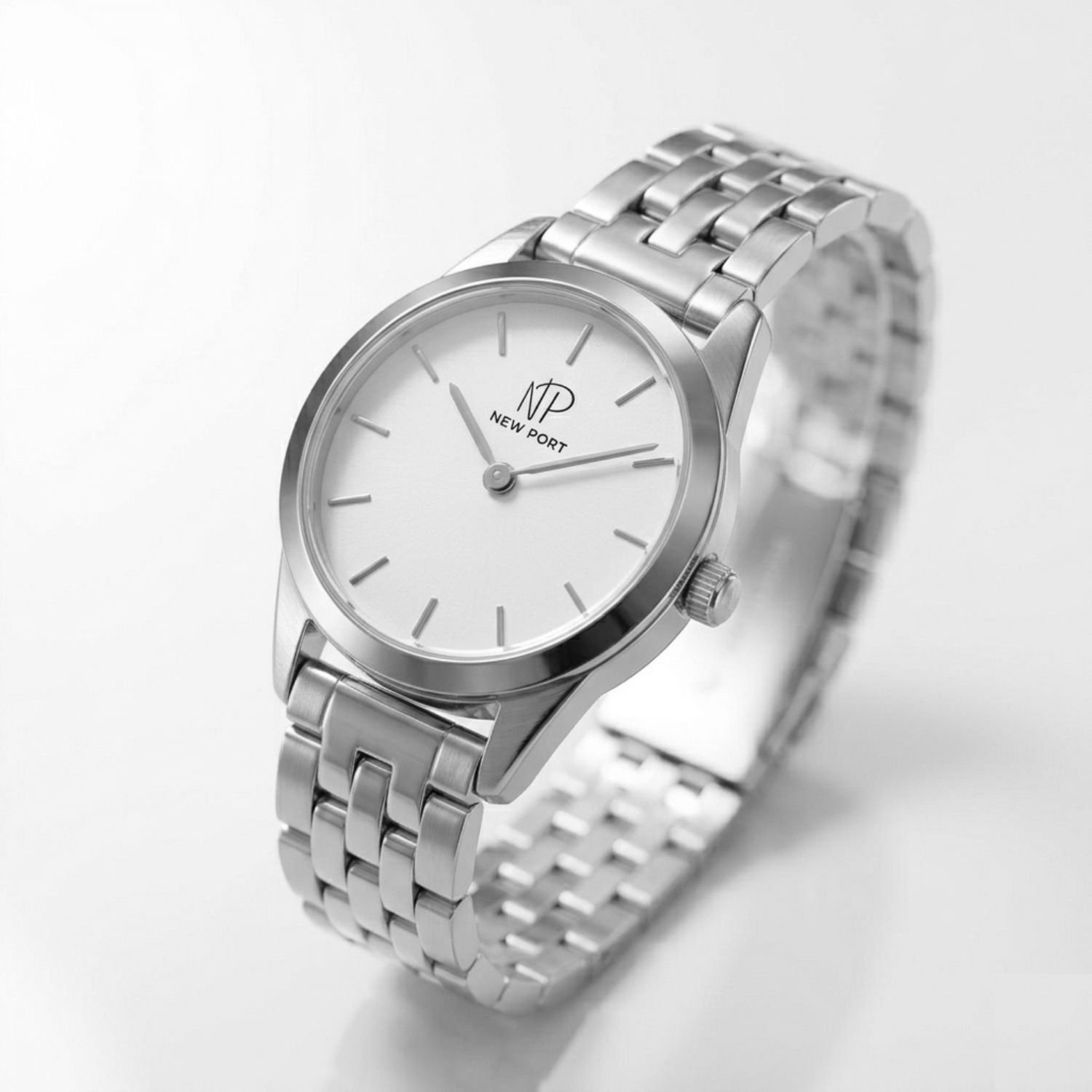Relogio Feminino Prata Elegante Casual Pequeno New Port 24mm