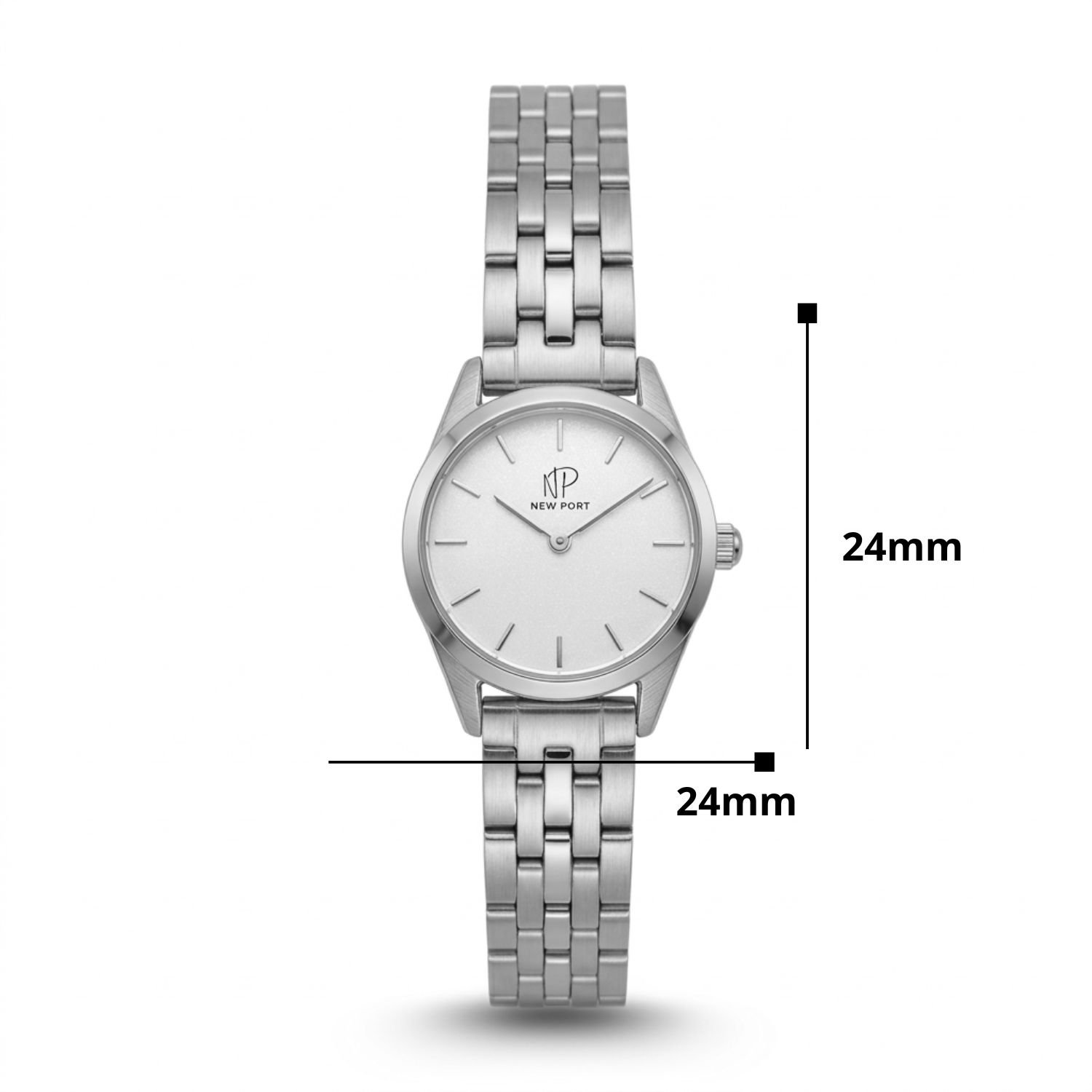 Relogio Masculino Elegante 24mm de Elos Classico Casual Prata Prata 5