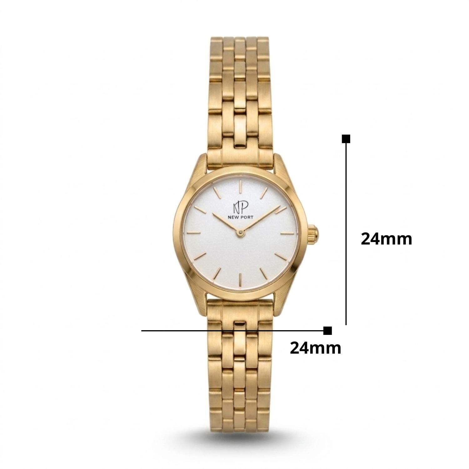 Relogio Masculino Classico Minimalista 24mm de Elos Casual Elegante Dourado 5