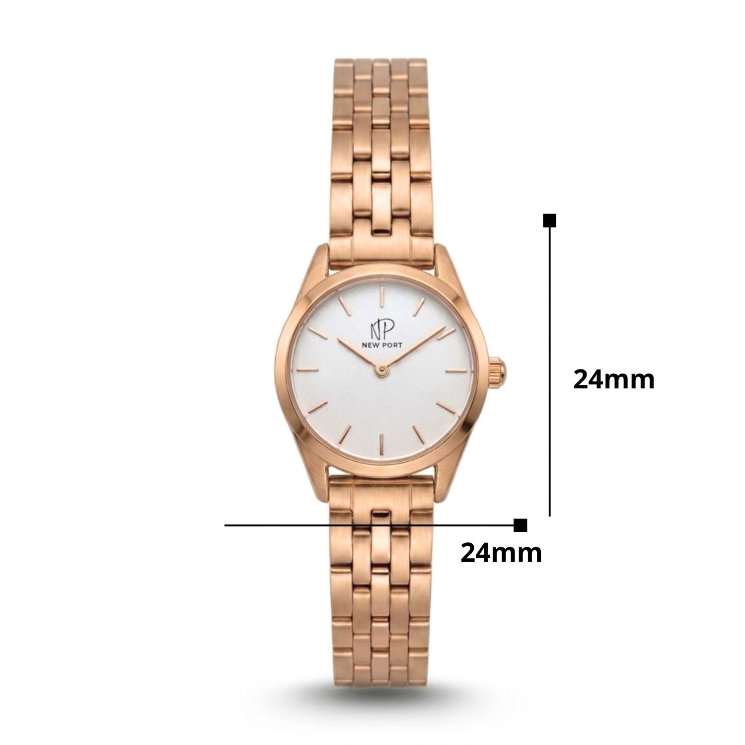 Relogio Masculino Elegante 24mm de Elos Classico Casual Rose Rosê 5