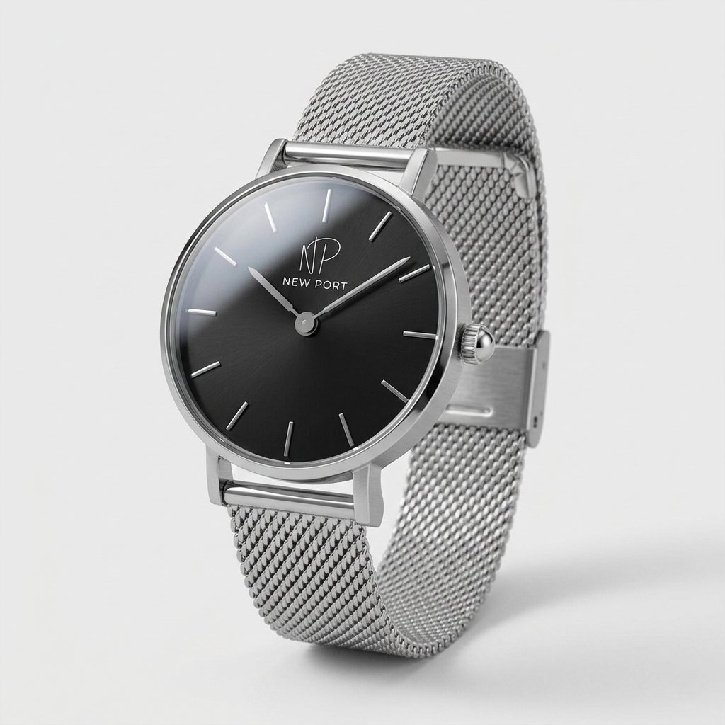 Relogio Masculino Prata Casual Elegante Pequeno 32mm New Port