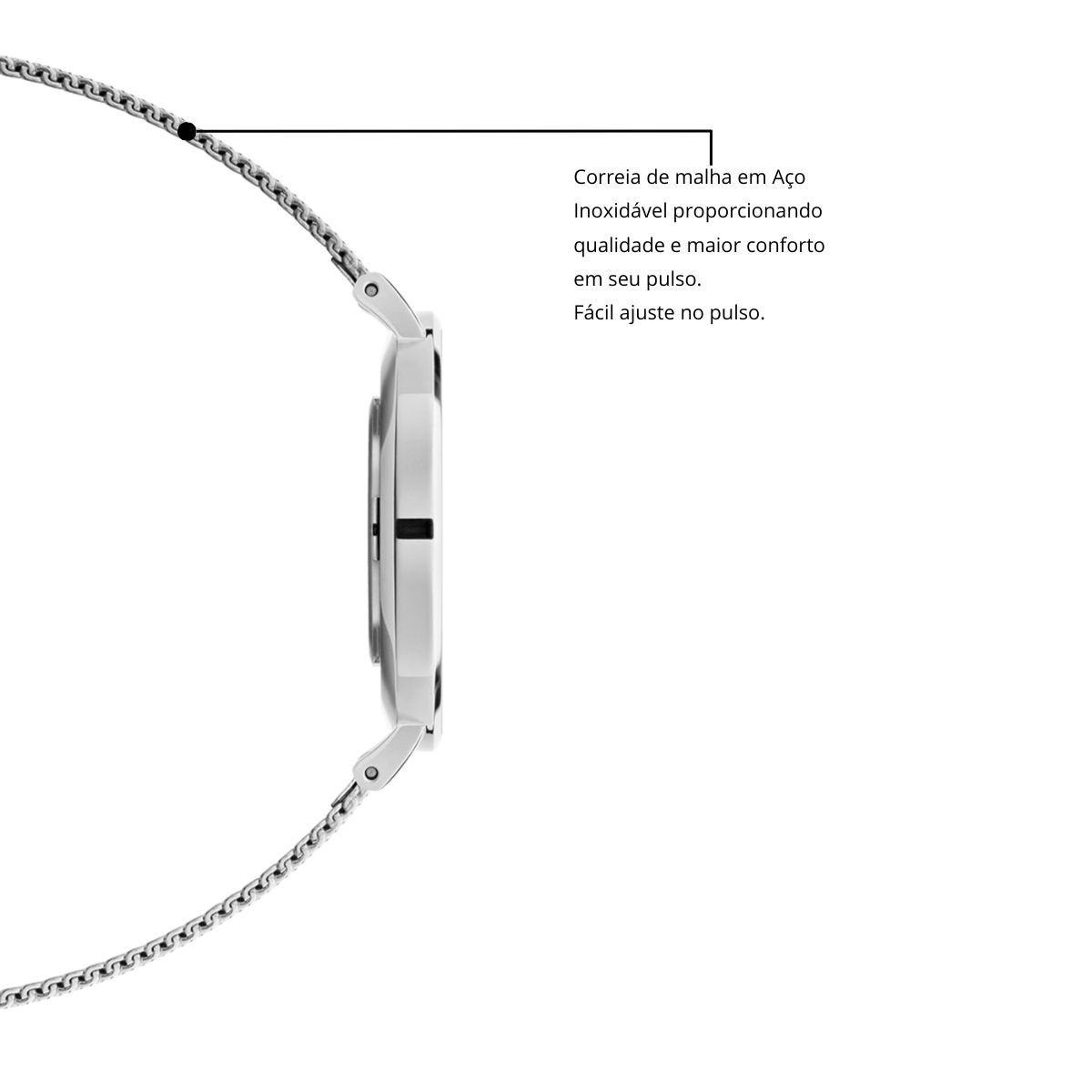Relogio Masculino Prata Casual Elegante Pequeno 32mm New Port Prata 5