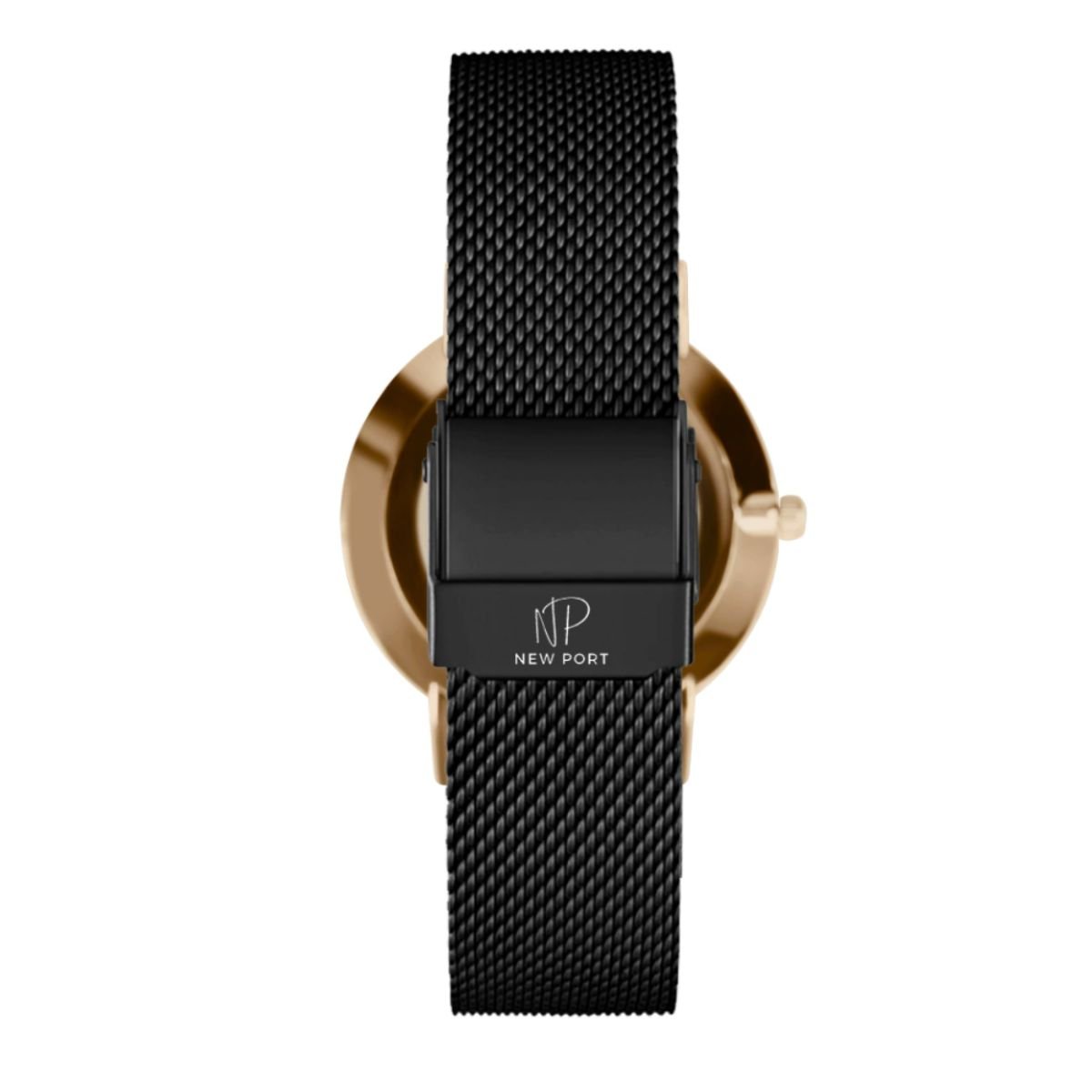 Relogio Masculino Casual Elegante Preto Pequeno 32mm New Port Preto/Rose 7