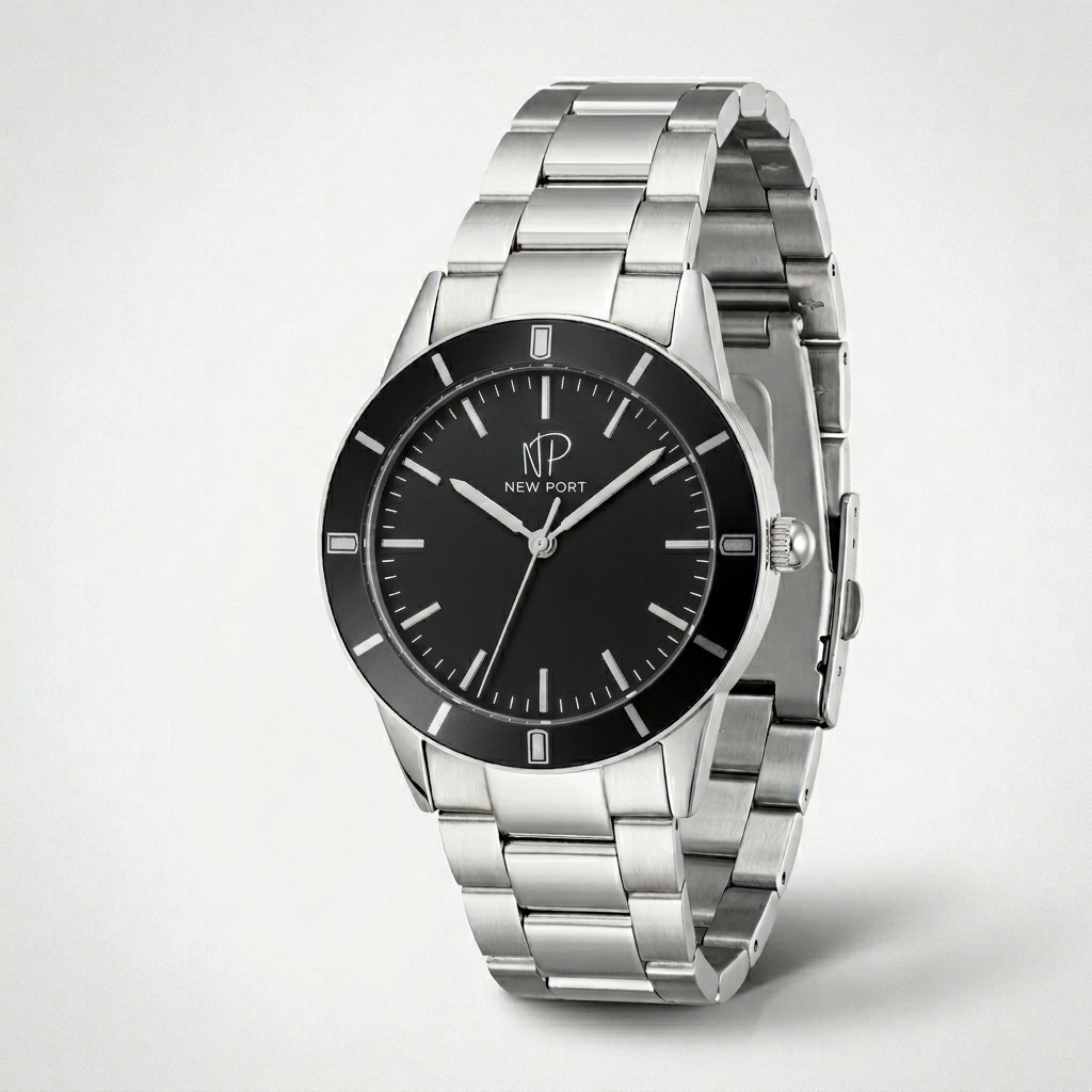 Relogio Masculino Elegante Casual Analogico Prata New Port 40mm