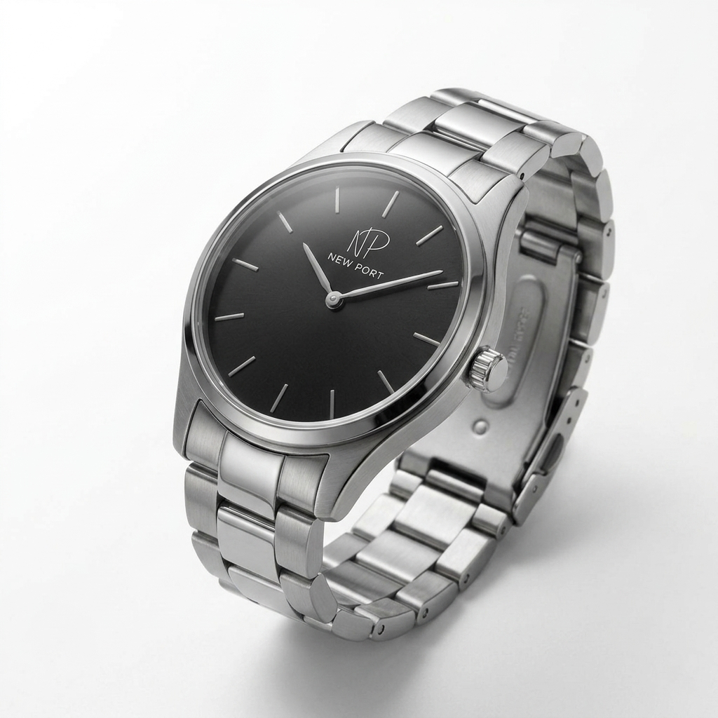 Relogio Masculino Classico Prata Casual Elegante Analogico New Port 40mm
