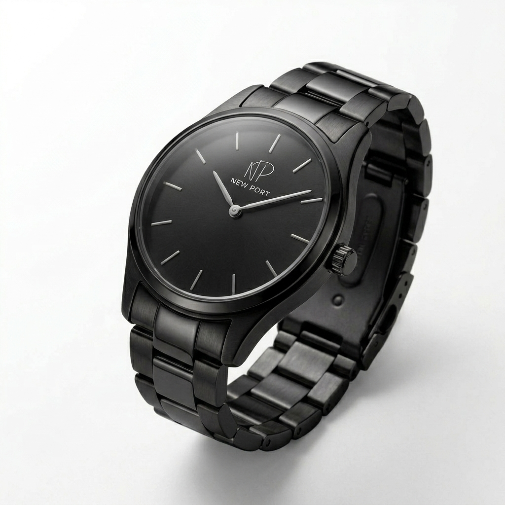 Relogio Masculino Preto Classico Casual Elegante Robusto New Port 40mm