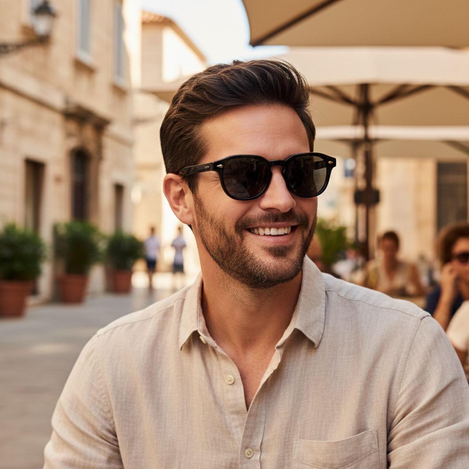 Oculos de Sol Quadrado Masculino Polarizado Potecao Uv400 Preto 2