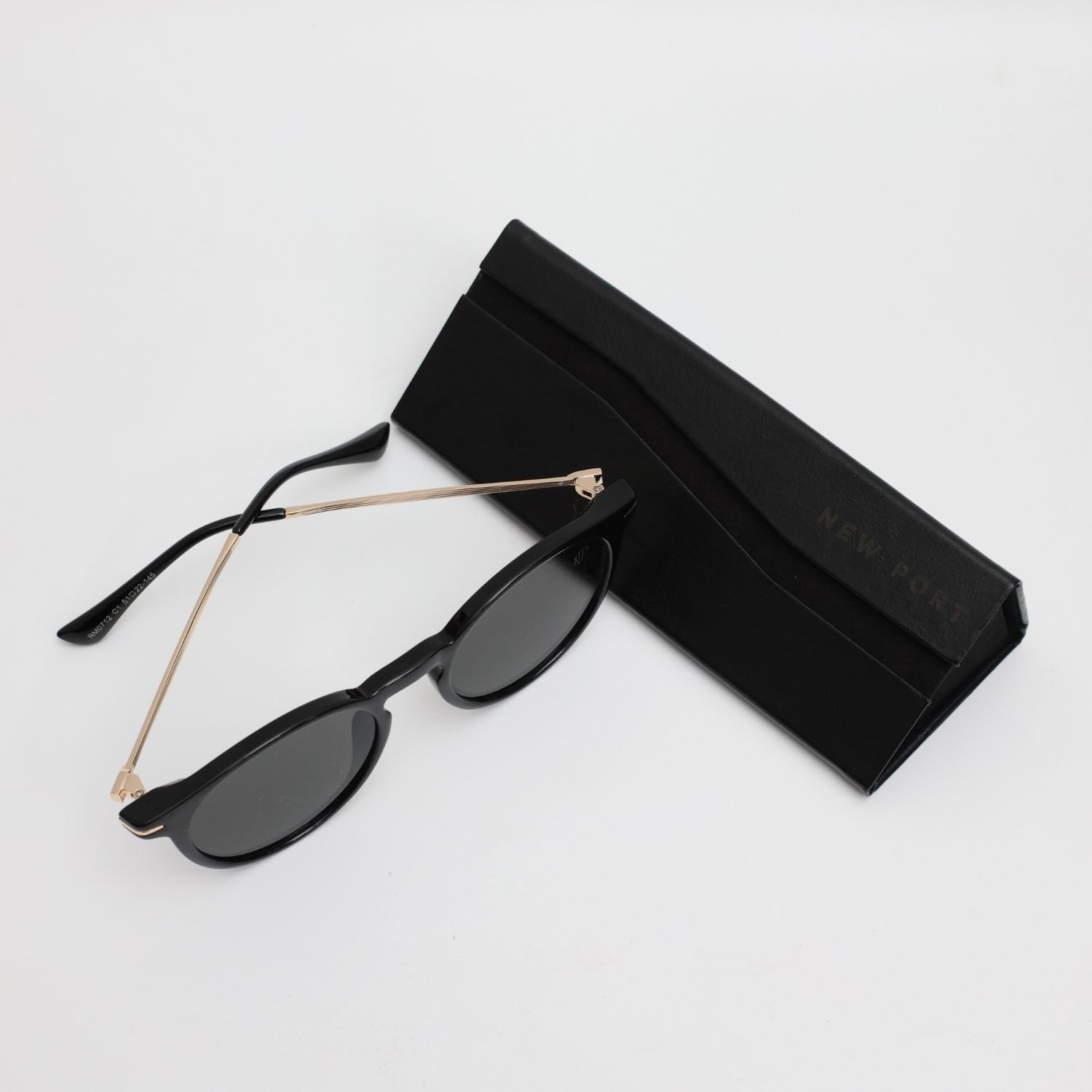 Oculos de Sol Redondo Masculino Polarizado Potecao Uv400 Preto/Dourado 3