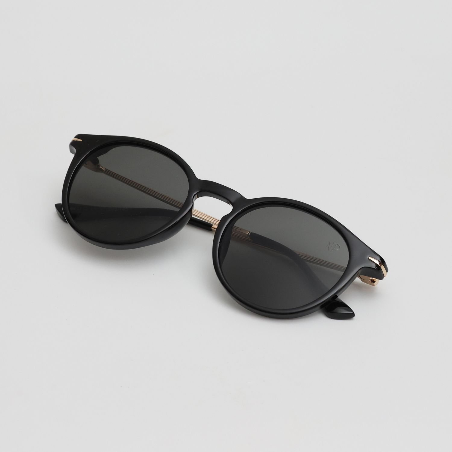 Oculos de Sol Redondo Masculino Polarizado Potecao Uv400 Preto/Dourado 7