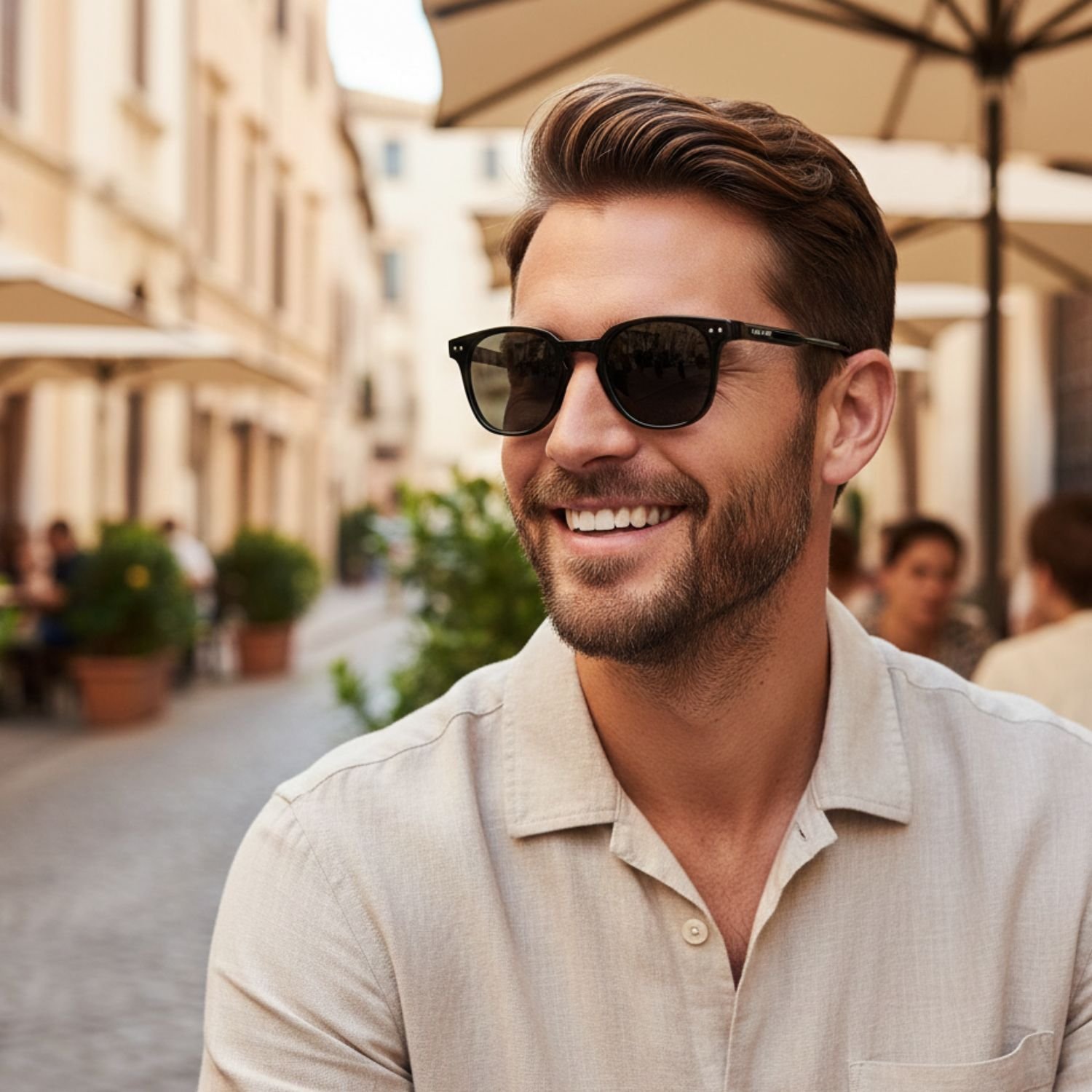 Oculos de Sol Quadrado Masculino Polarizado Potecao Uv400 Preto 2