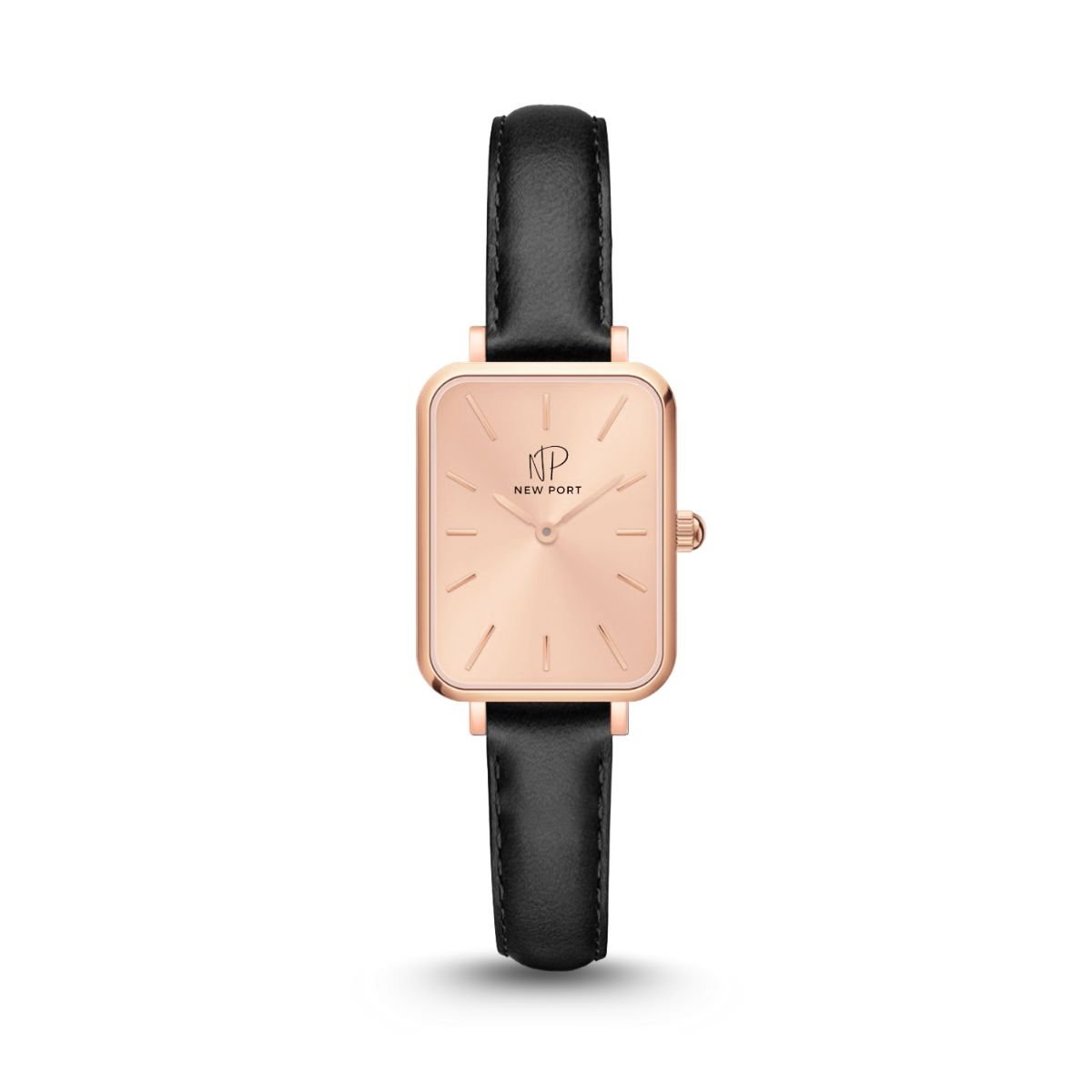 Relogio Feminino Quadrado Elegante Analogico Rose New Port