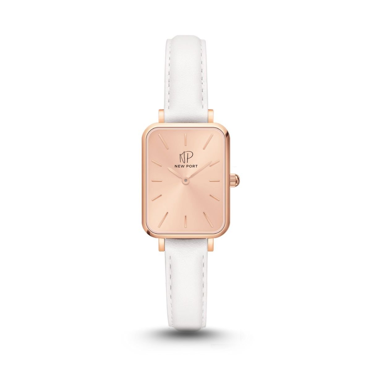 Relogio Feminino Quadrado Elegante Analogico Rose New Port