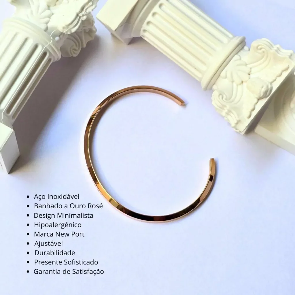 Relogio Feminino Quadrado Rose Casual New Port Com Bracelete Rose/Branco 6