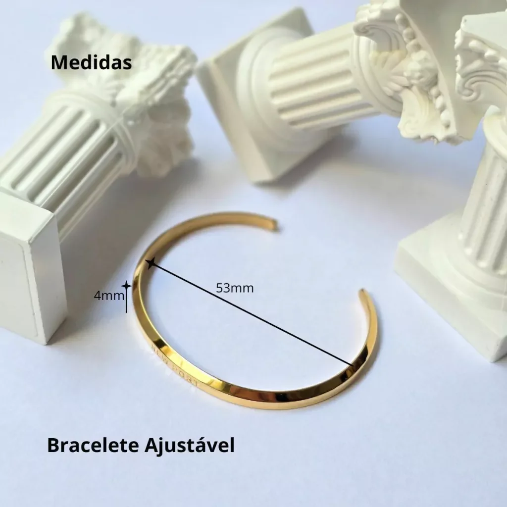 Kit Relogio Feminino Dourado Elegante New Port 32mm Com Bracelete Preto/Dourado 3