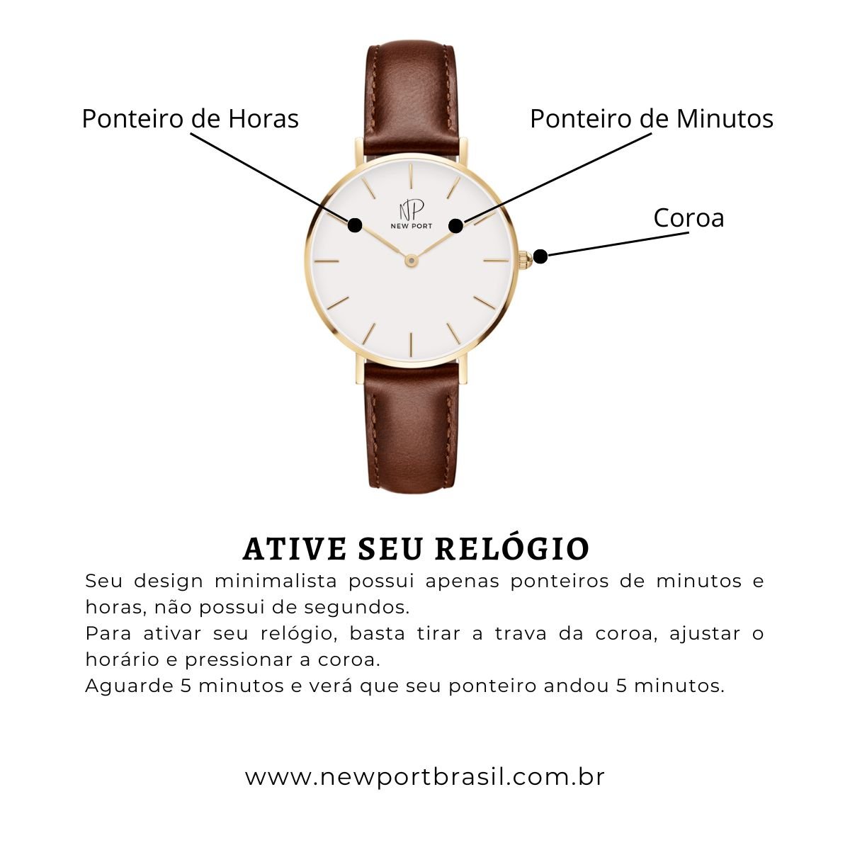 Relogio Feminino Dourado Casual 32mm Com Bracelete Ajustavel Dourado/Marrom 8