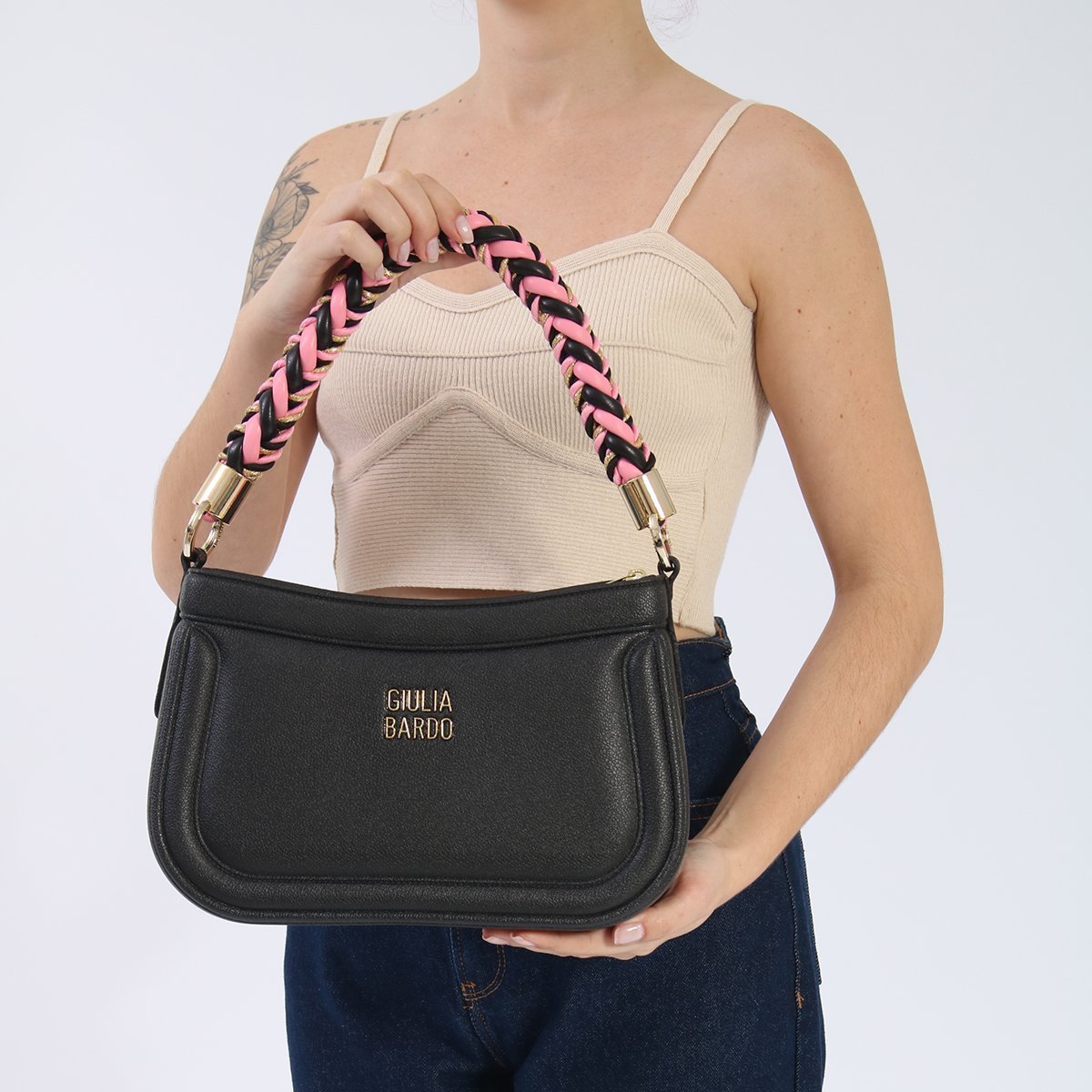 Bolsa Tiracolo Yara Bege Preto 5