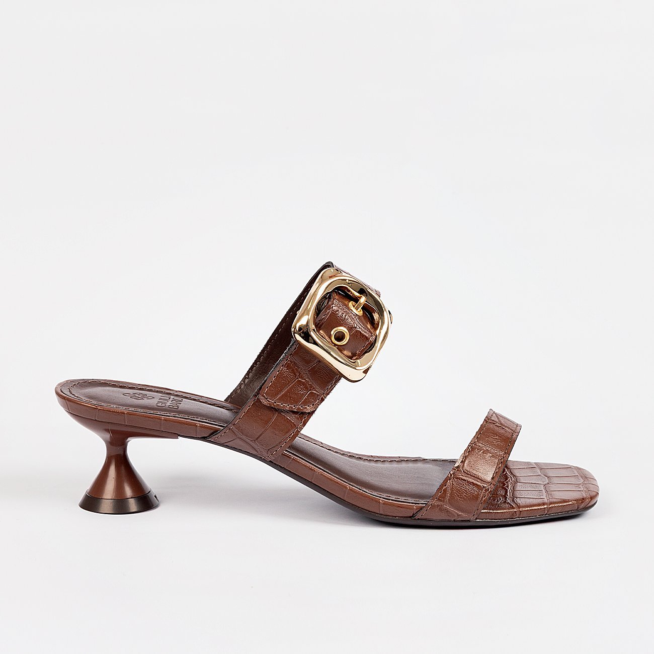 Sandália Salto Baixo Carol Croco