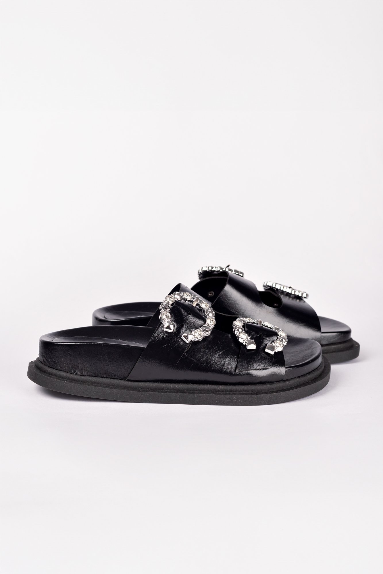 Papete Zara Fivela Strass Preto 4