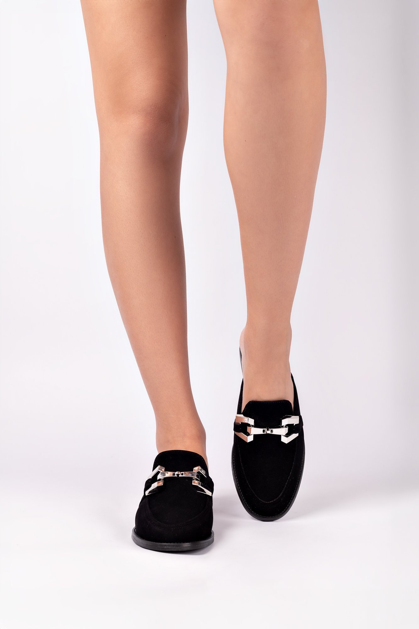 Mule Charlotte em Camurça Preto 3