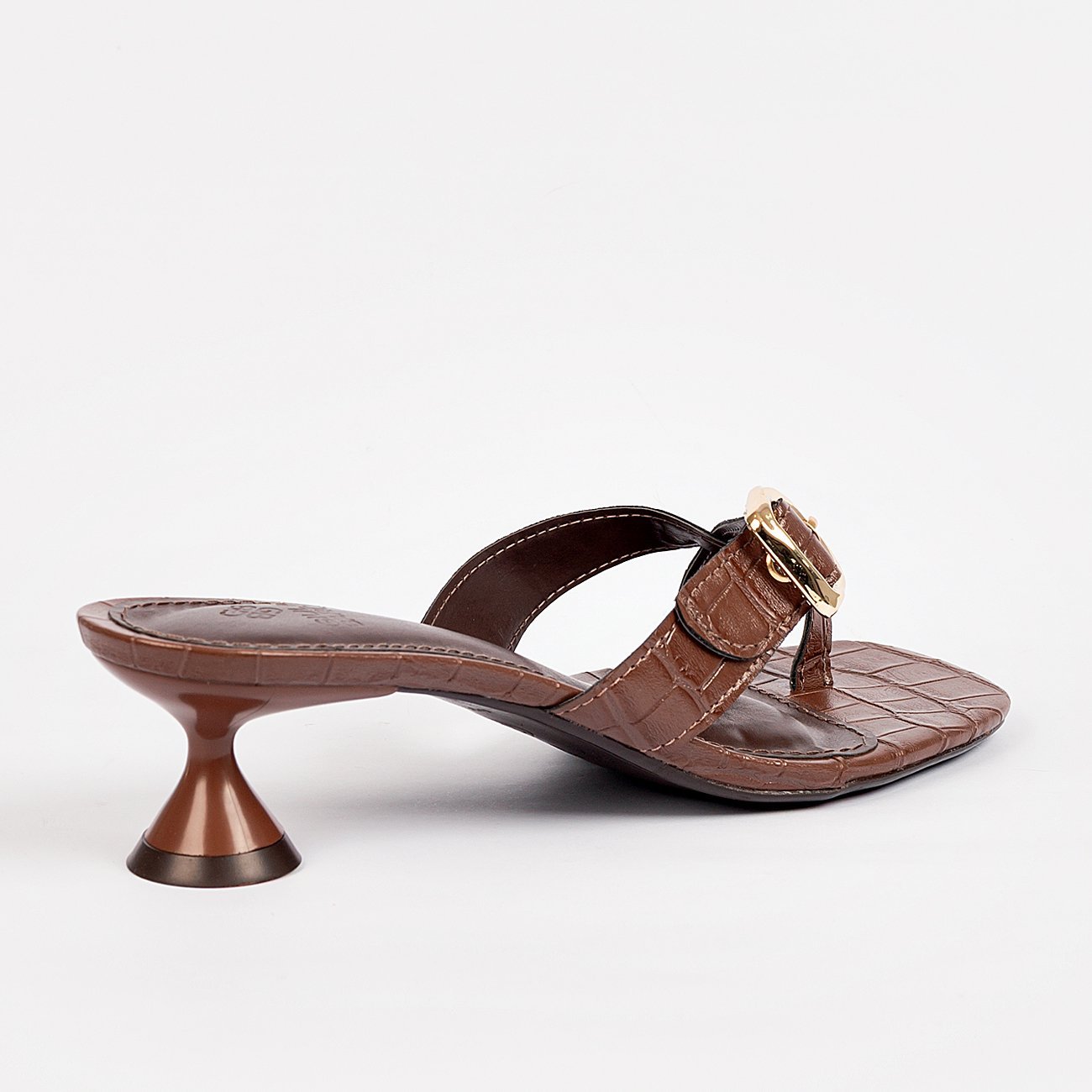 Sandália Salto Baixo Malu Croco Marrom 4