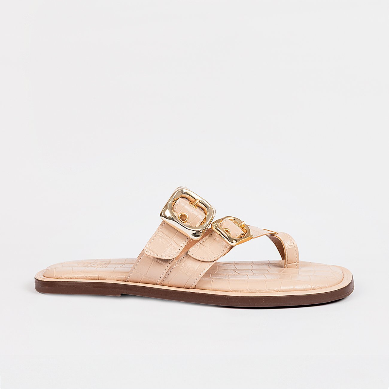 Sandália Rasteira Nancy Croco