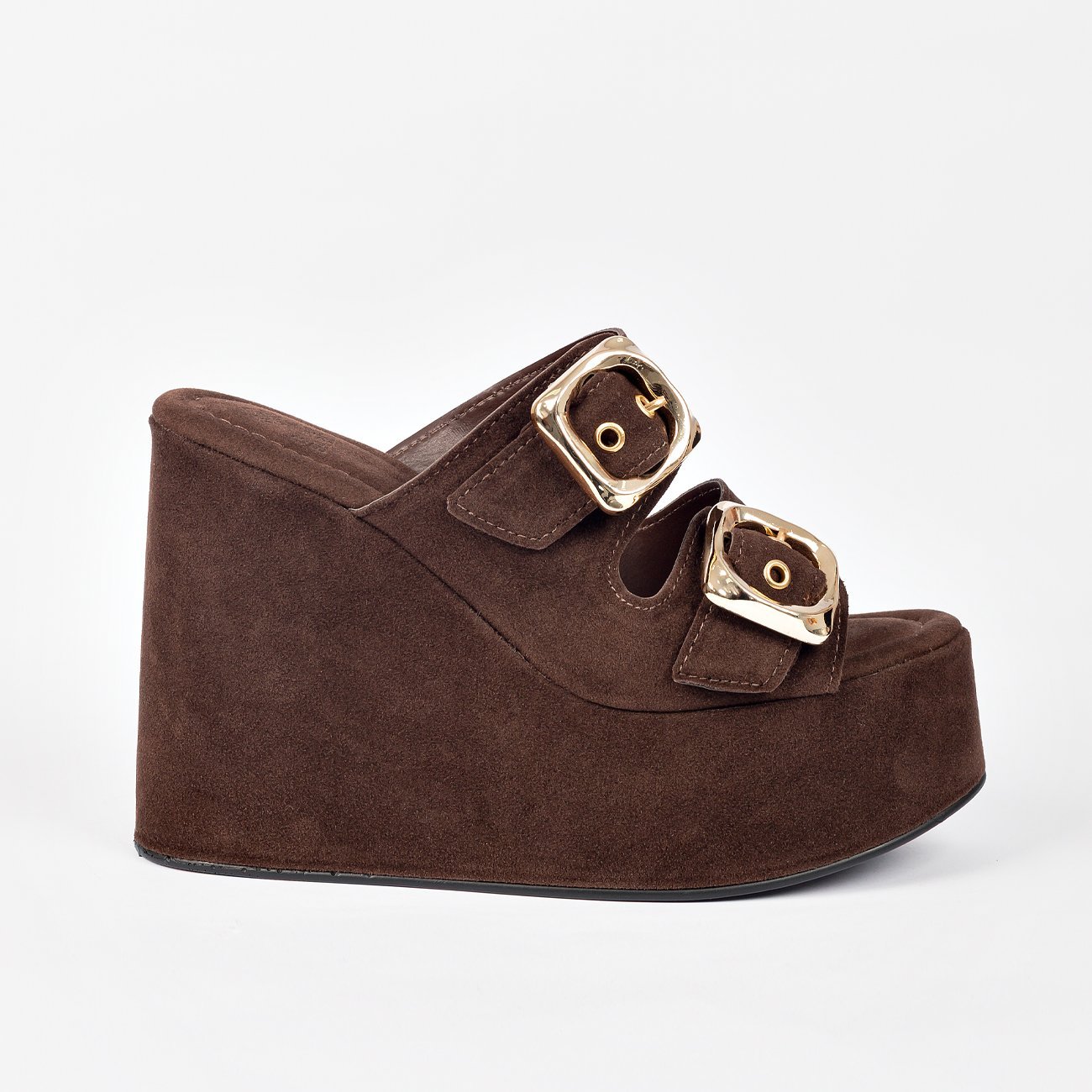 Tamanco Plataforma Cinthia em Camurça