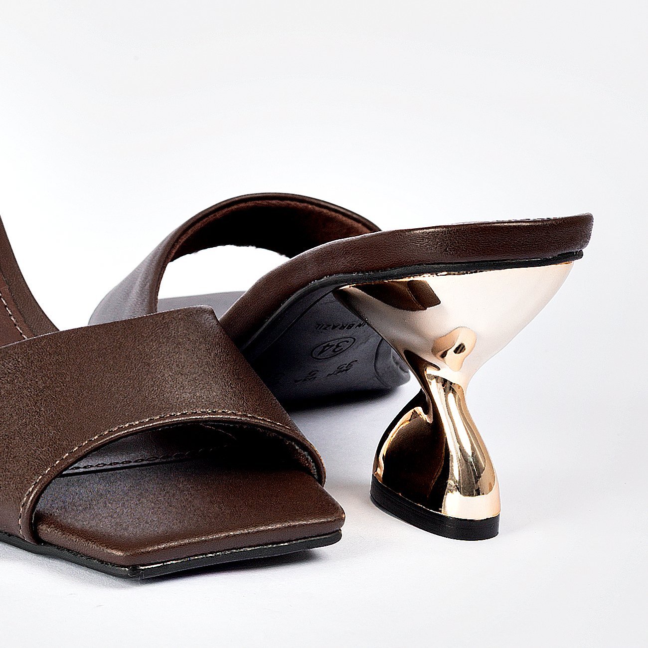 Sandália de Salto New Bia Marrom 4