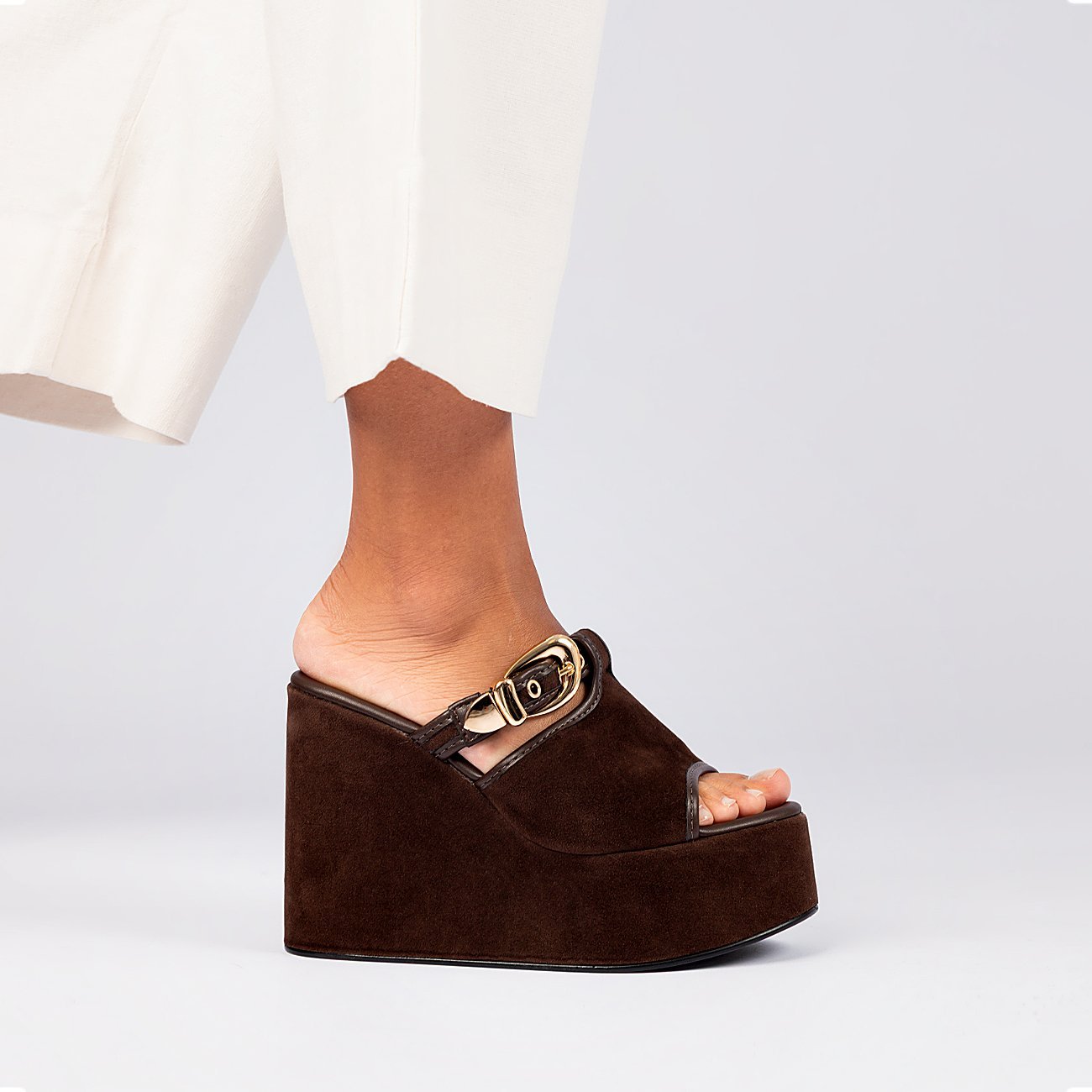 Tamanco Plataforma Sol Marrom 2