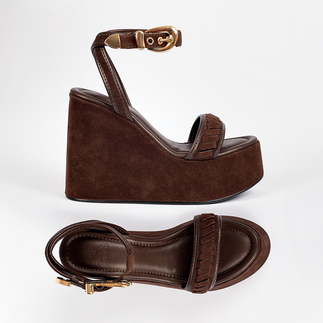 Sandália Plataforma Lua High Marrom 6