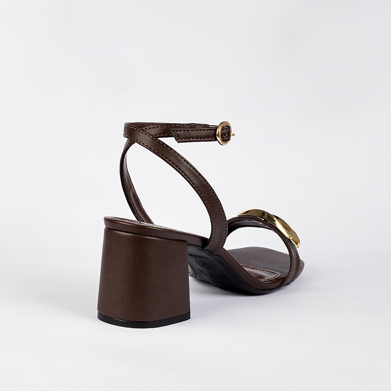 Sandália Salto Bloco Mavie Marrom 4