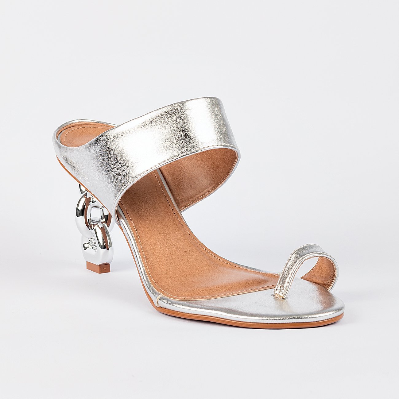 Sandália de Salto Nina Prata 3