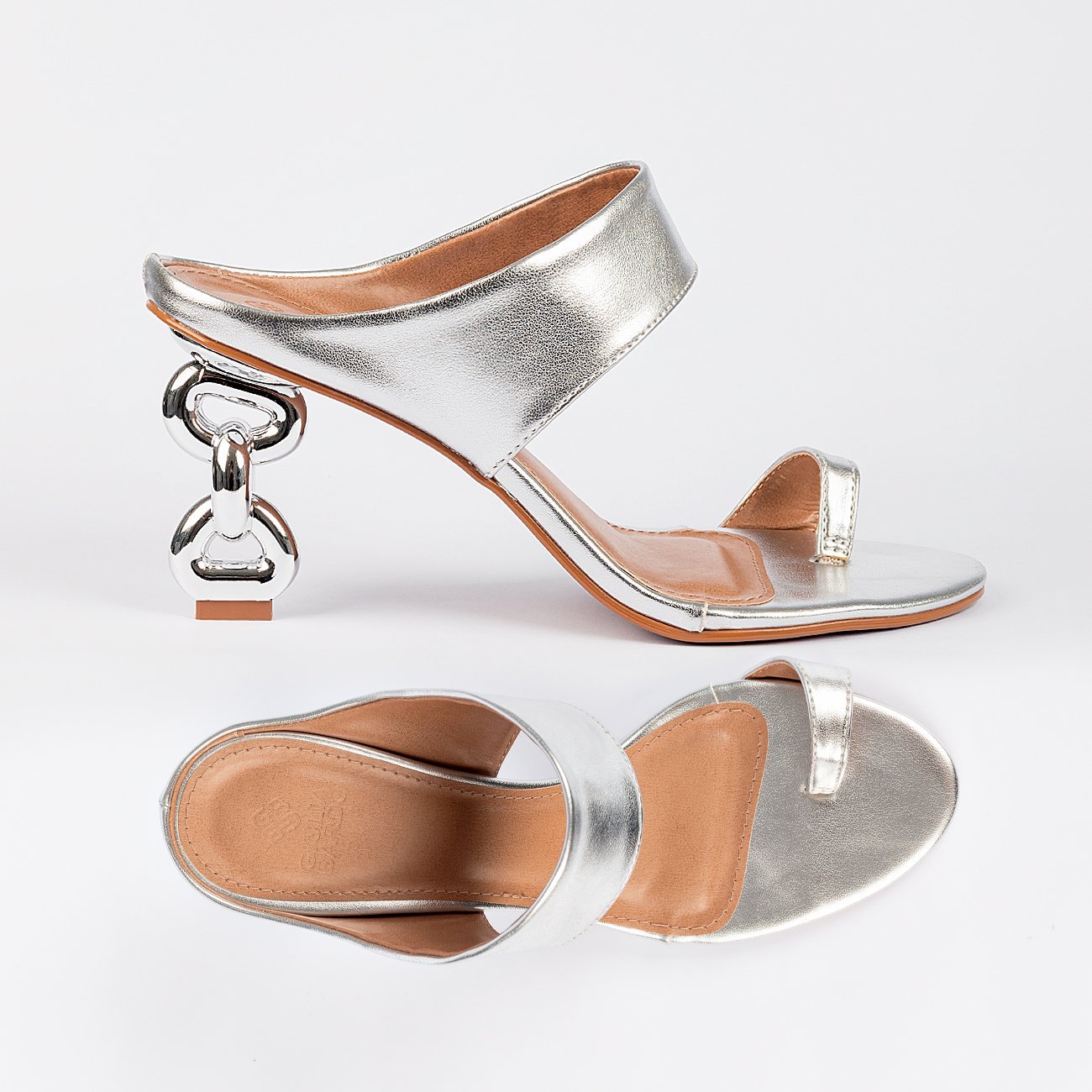 Sandália de Salto Nina Prata 6
