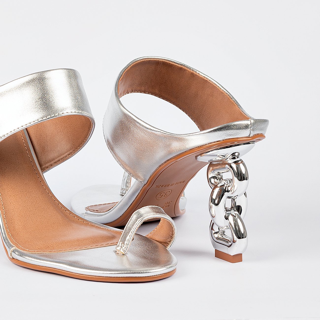 Sandália de Salto Nina Prata 5