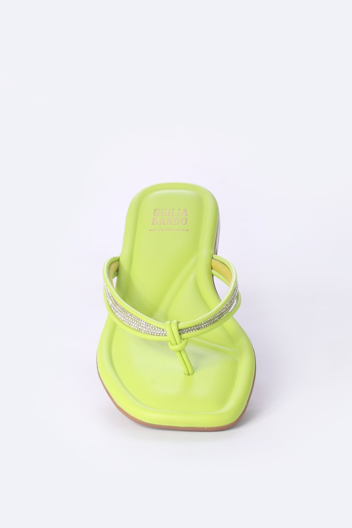 Sandália Rasteira com tira de strass Amarelo 3