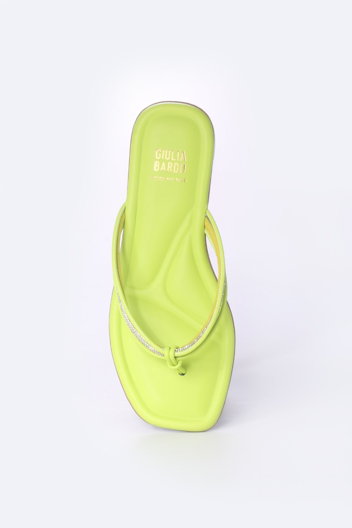 Sandália Rasteira com tira de strass Amarelo 4