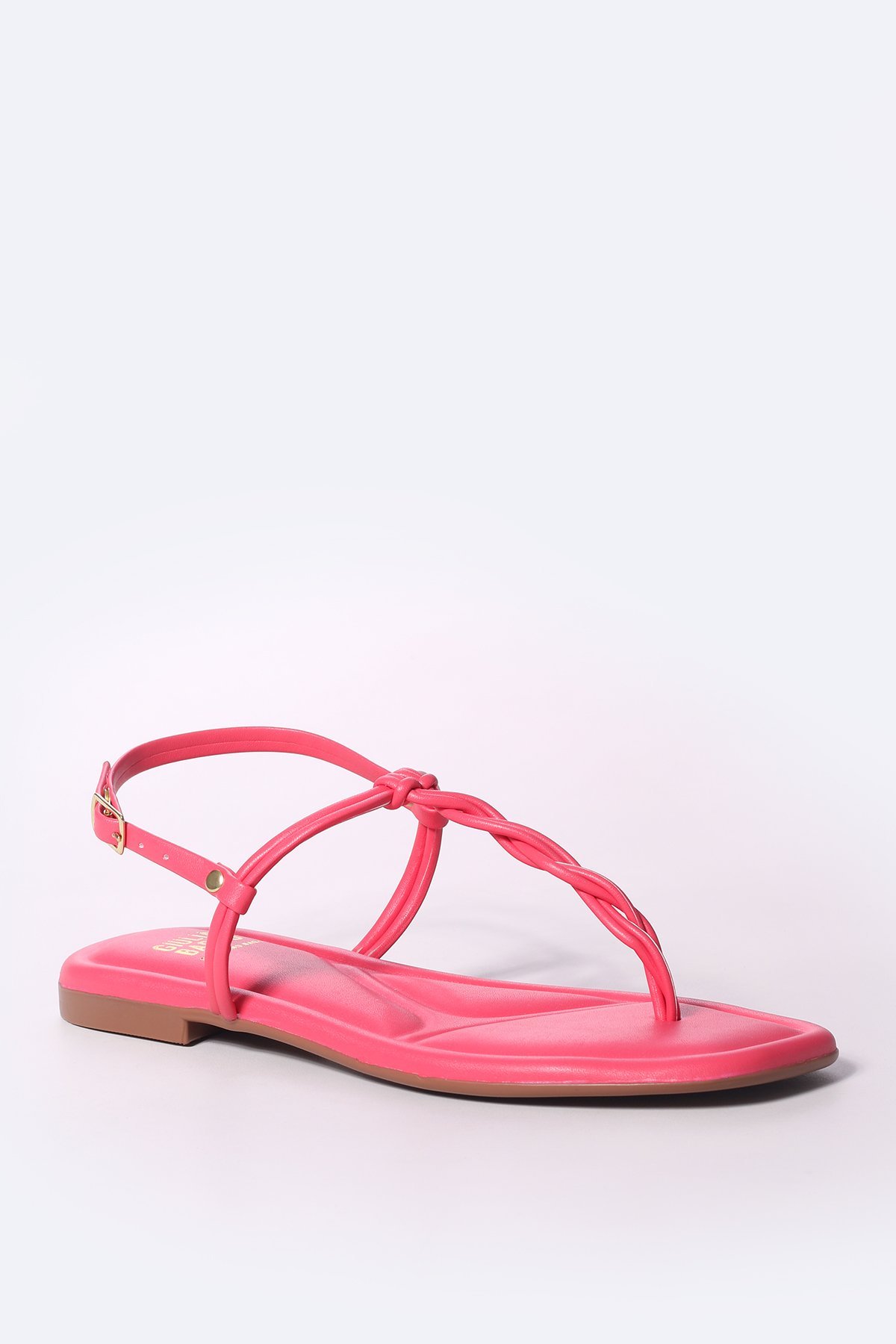 Sandália Rasteira Tira Trançada Soft Rosa 2